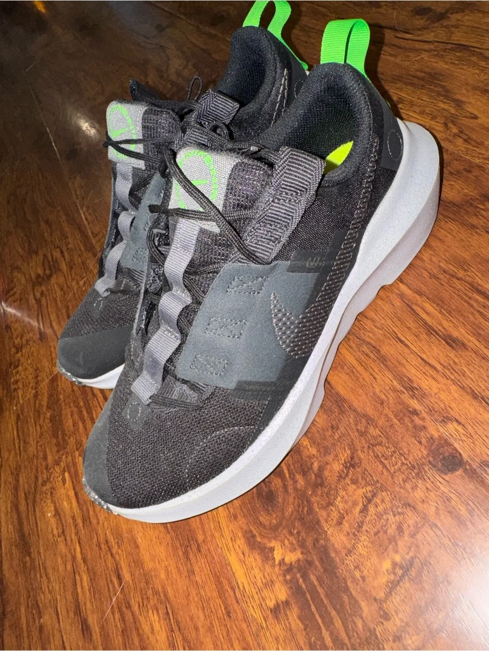 Nike Black Sneakers with Neon Green Heel Tabs